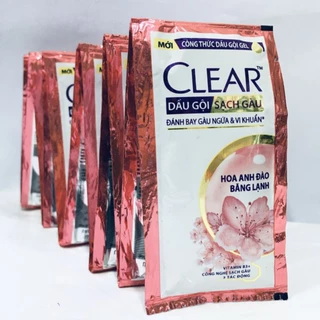 Dây 10 gói Dầu gội đầu Clear Hoa Anh Đào Băng Lạnh - tinh chất hoa anh đào mát lạnh sảng khoái chăm sóc nuôi dưỡng tóc