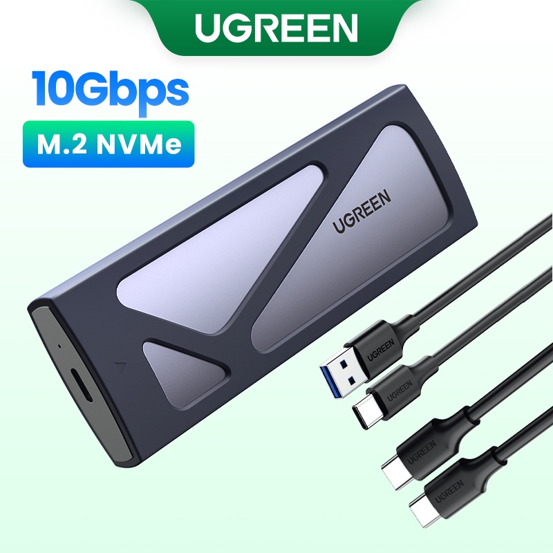 Vỏ ổ cứng SSD UGREEN kèm cáp chuyển đổi USB-C sang NVME SSD 10Gbps  chuyên dụng