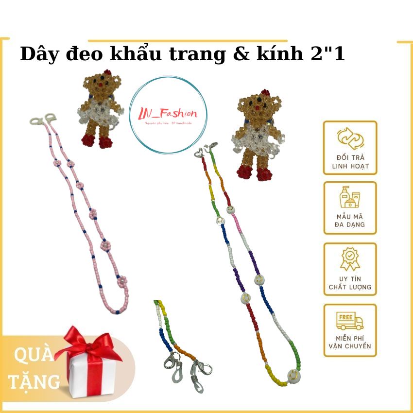 Dây Đeo Khẩu Trang / Đeo Kính chống thất lạc cho bé 2"1 - dây hạt cườm