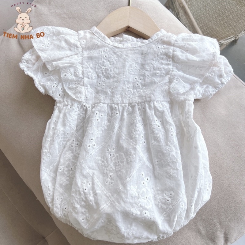 Bodysuit ren cánh tiên thêu hoa nổi cho bé từ 5-11kg Tiệm Nhà Bơ