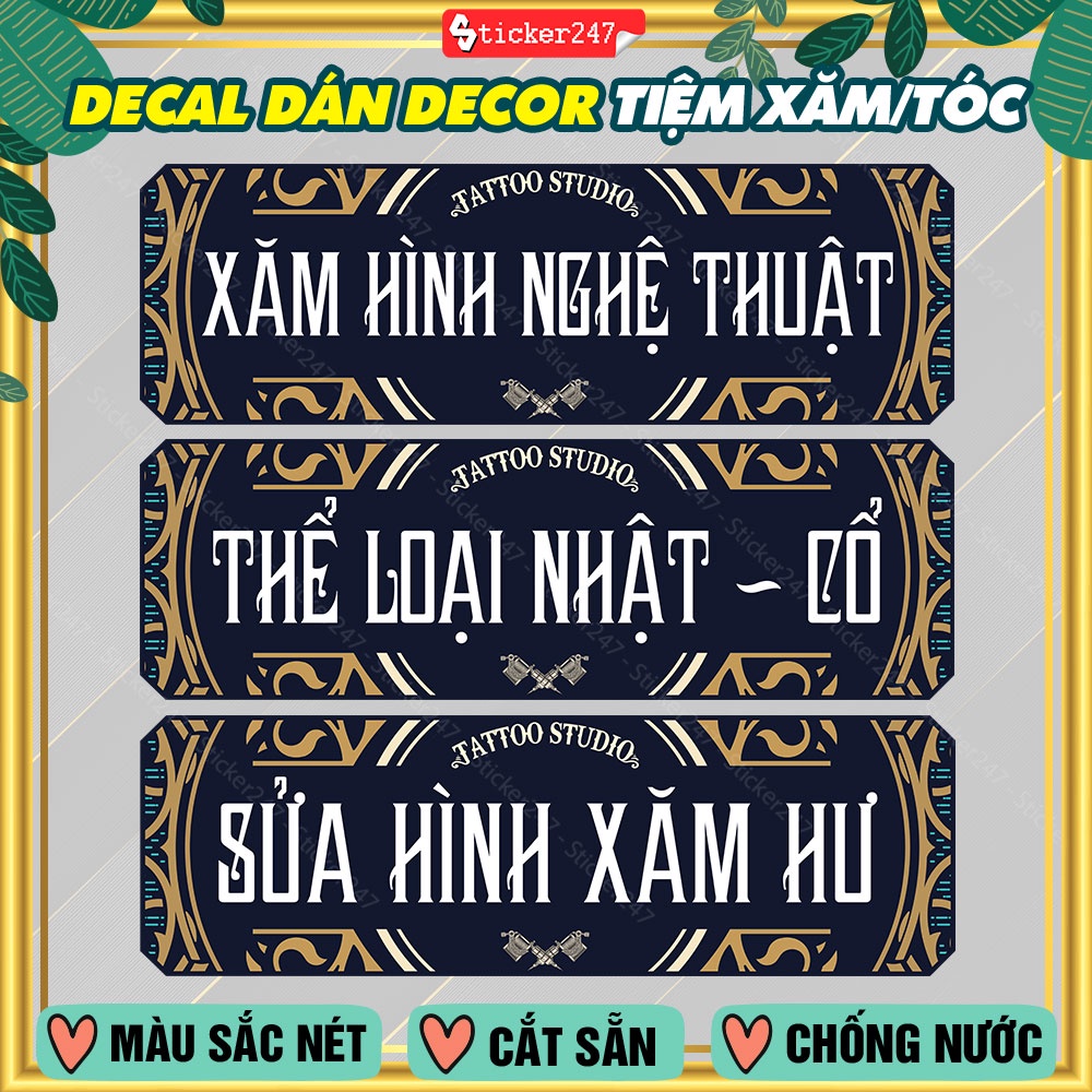 Bảng Menu Tiệm Tatoo, BarberShop Vintage ???????????????????????????????????? Decal ...