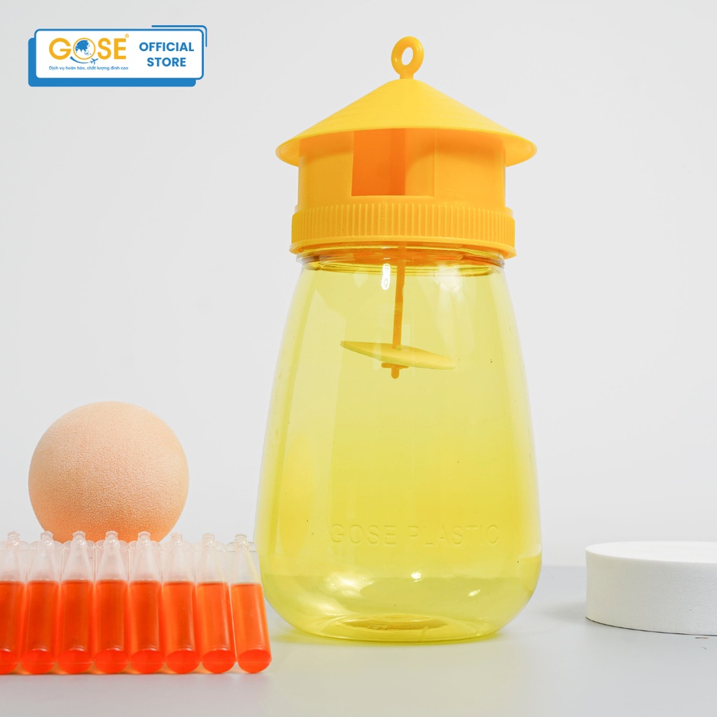 Ảnh Bẫy ruồi vàng 1L GOSE hũ bẫy côn trùng kèm thuốc dẫn dụ hàng chính hãng 3