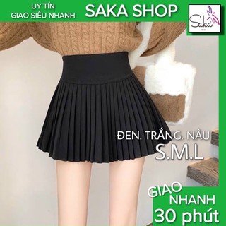 Chân váy ngắn dập ly co quần phía trong trơn màu