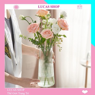 Lọ cắm hoa thuỷ tinh cao cấp, decor nhà cửa, trang trí quán cắm bình thuỷ tinh B032