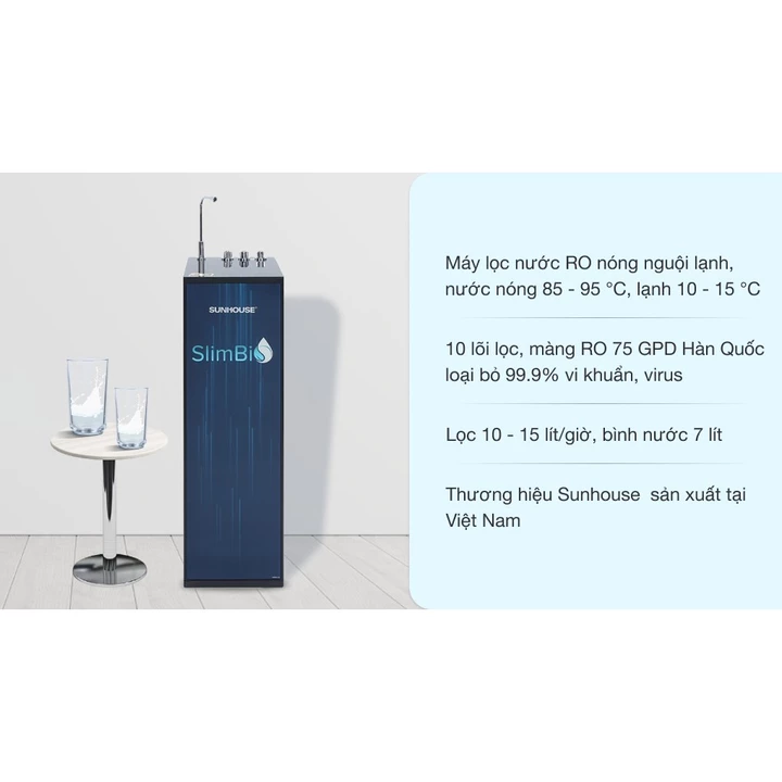 Máy lọc nước RO nóng nguội lạnh Sunhouse SHA76213CK 10 lõi 2020 - Việt Nam - dienmaytonkho.com