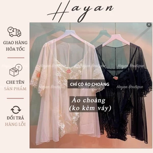 HT255 Áo choàng ngủ sexy tay lỡ kèm dây đai ren xuyên thấu mềm mại gợi cảm HT255