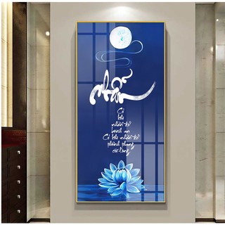 Tranh Treo Tường Chữ Thư Pháp 03 (50x100cm) - Tranh Laminate Tráng Gương
