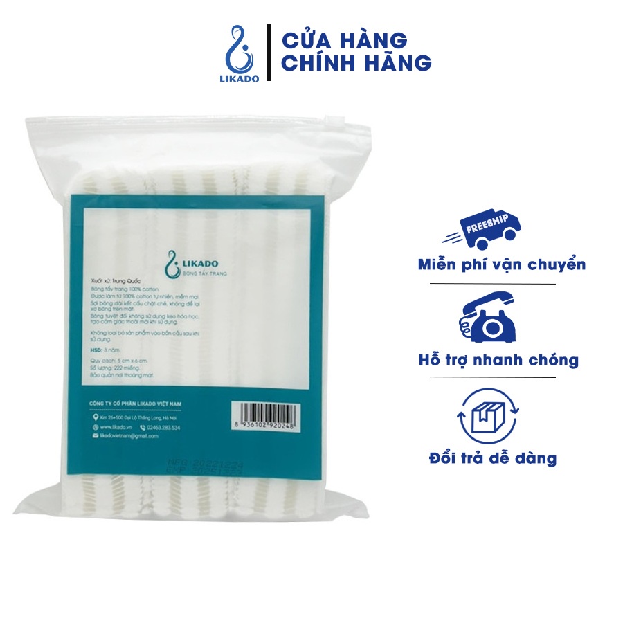 Ảnh Bông tẩy trang 222 miếng Likado chất liệu Cotton (BTT - 222 miếng) 2