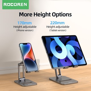 Rocoren Nhôm Để Bàn Giá Đỡ Điện Thoại Đứng Có Thể Gập Lại Máy Tính Bảng Hỗ Trợ Giá Đỡ Cho iPhone 17 16 15 iPad Pro Air Đa Năng Giá Đỡ Gắn