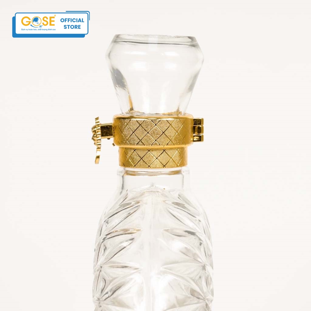 Ảnh Chai đựng rượu thủy tinh 500ml tròn cao cấp GOSE mẫu XO dùng chiết rượu trang trí 2
