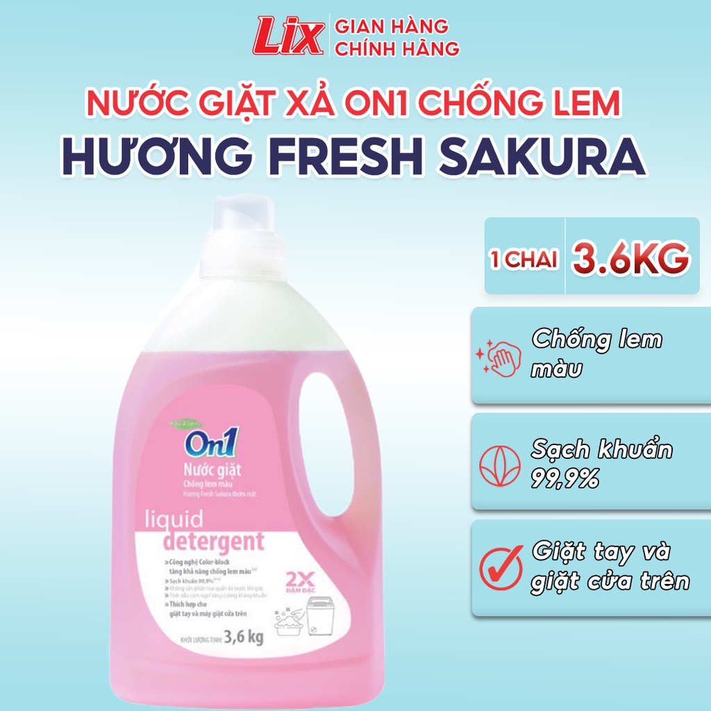Ảnh Nước giặt xả On1 chống lem màu hương Fresh Sakura 3.6Kg N6402 sạch khuẩn, khử mùi, kết hợp giặt xả 2 trong 1 1