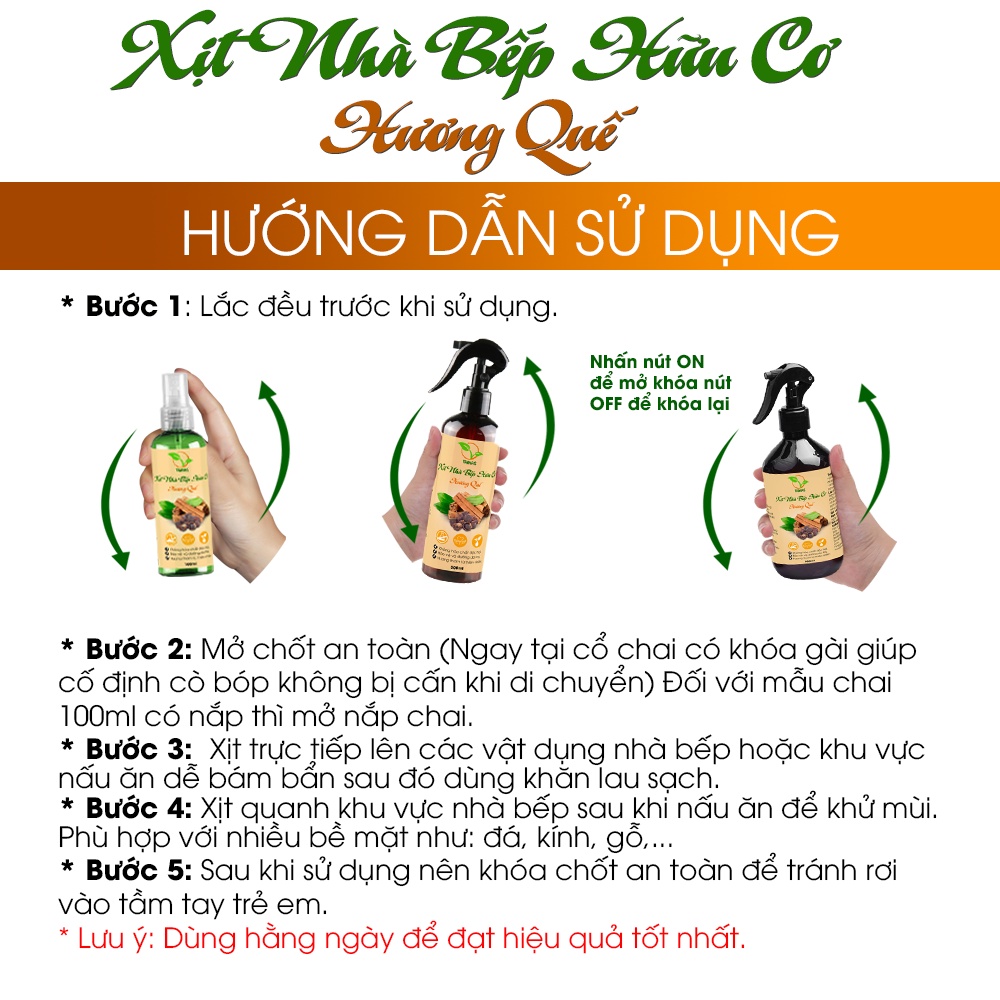 Ảnh Nước lau bếp hữu cơ bồ hòn tinh dầu quế chai 100ml-300ml-500ml, làm sạch, khử mùi, khử khuẩn dụng cụ, bếp từ, bếp ga... 4