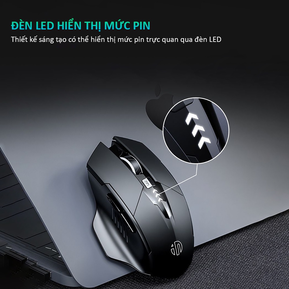Chuột không dây bluetooth SIDOTECH INPHIC M6PRO gaming tắt âm silent chống ồn công thái học laptop PC làm việc chơi game | BigBuy360 - bigbuy360.vn