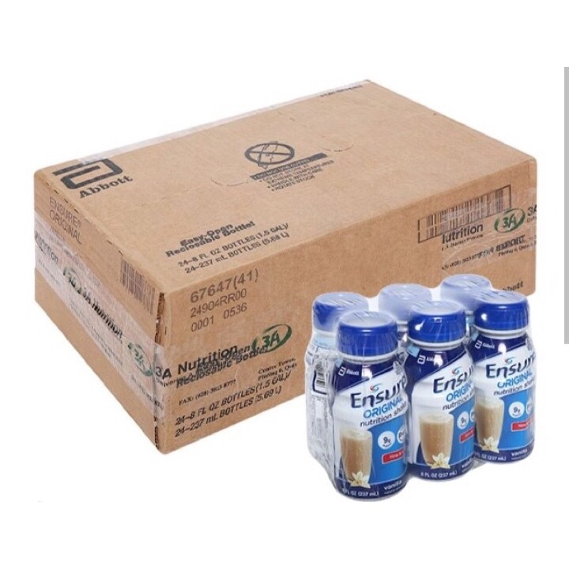Thùng 24 chai ENSURE ORIGINAL 237ml date mới 2025 | Shopee Việt Nam