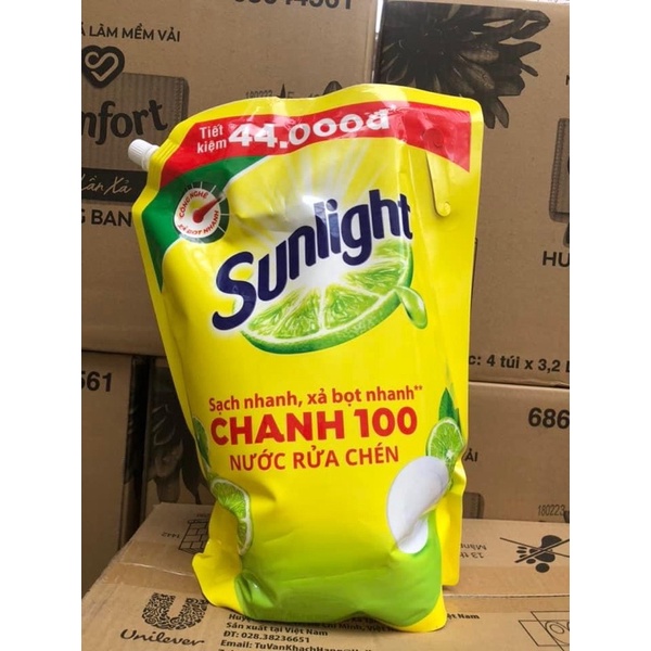 nước rửa chén sunlight túi 3,3kg/ can 3.5kg