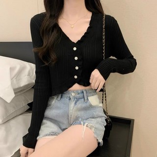 Áo len cadigan bèo cài khuy siêu xinh, chất len tăm giấy mỏng cưng xỉu