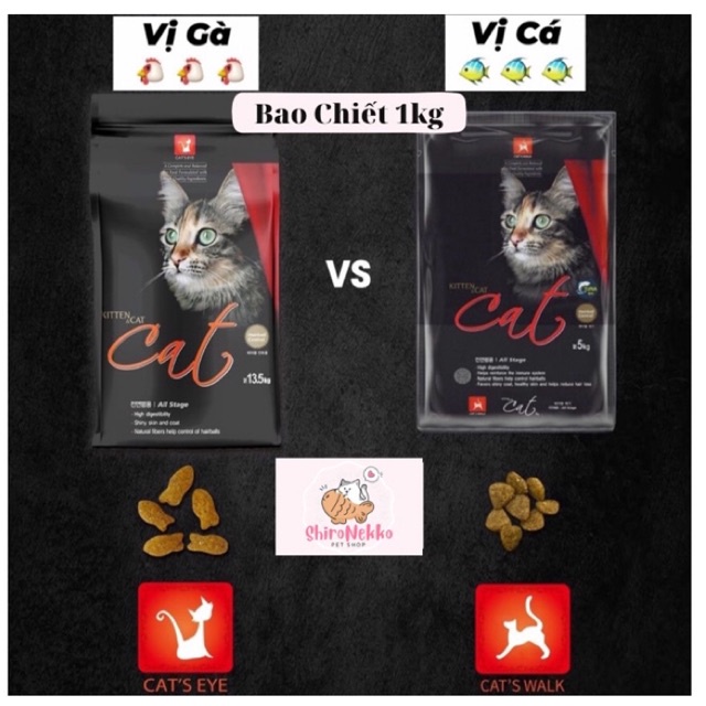 Hạt Cat’s Eye , Cat’s walk dành cho mèo mọi lứa tuổi Bao chiết 1kg và