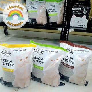 [Hỏa Tốc] Cát vệ sinh đất sét mix than hoạt tính AKICAT 8L cho mèo - Túi 4kg