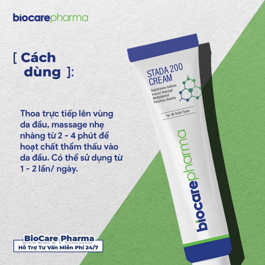 Ảnh Kem hỗ trợ loại bỏ nấm da đầu - bong tróc vảy trắng | Stada 200 cream | 30gr | Biocarepharma. 3