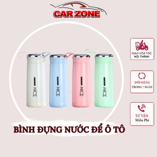 Bình Đựng Nước Lõi Thủy Tinh Bọc Nhựa, Kèm Dây Xách 400ml Thích Hợp Đi Du Lịch, Tập Thể Dục, Để Ô Tô