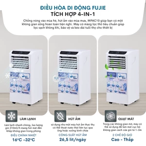 Máy lạnh di động 9000BTU-14000 BTU nhập khẩu FUJIHOME, điều hoà đứng điều khiển wifi chính hãng thông minh 4 tính năng