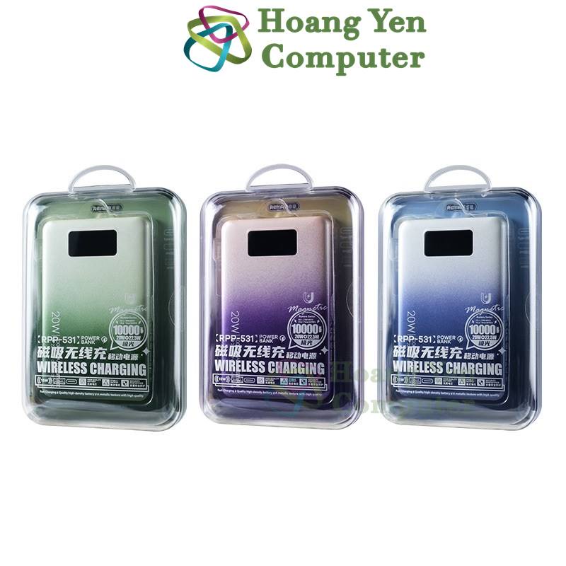 Sạc Dự Phòng Không Dây Remax RPP-531 10000mAh (Sạc Nhanh QC3.0 18W, 22.5W, PD20W, VOOC 2.0) - BH 1 Năm