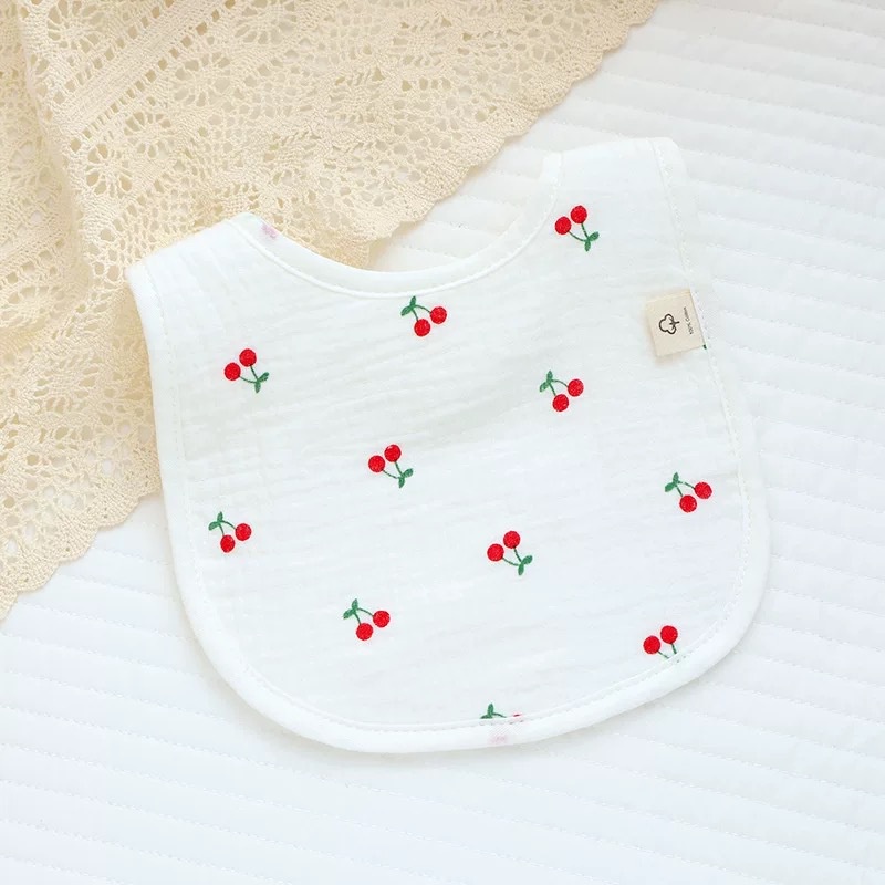 Yếm Tròn Chũ U 2 Lớp Unbee Có Cúc Cài Freesize Cho Bé 0-3 Tuổi, Chất Liệu Xô Muslin Hàn Quốc