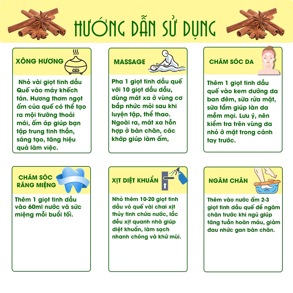 Ảnh Tinh dầu Quế nguyên chất TAMAS chai 10ml, tinh dầu xông phòng thư giãn, khử mùi, thanh lọc không khí 2