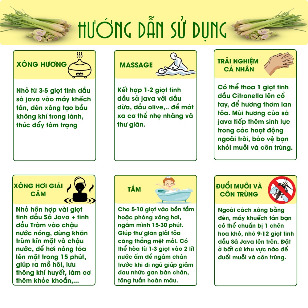 Ảnh Tinh dầu Sả java nguyên chất TAMAS - khử mùi, đuổi muỗi, đuổi côn trùng. 4