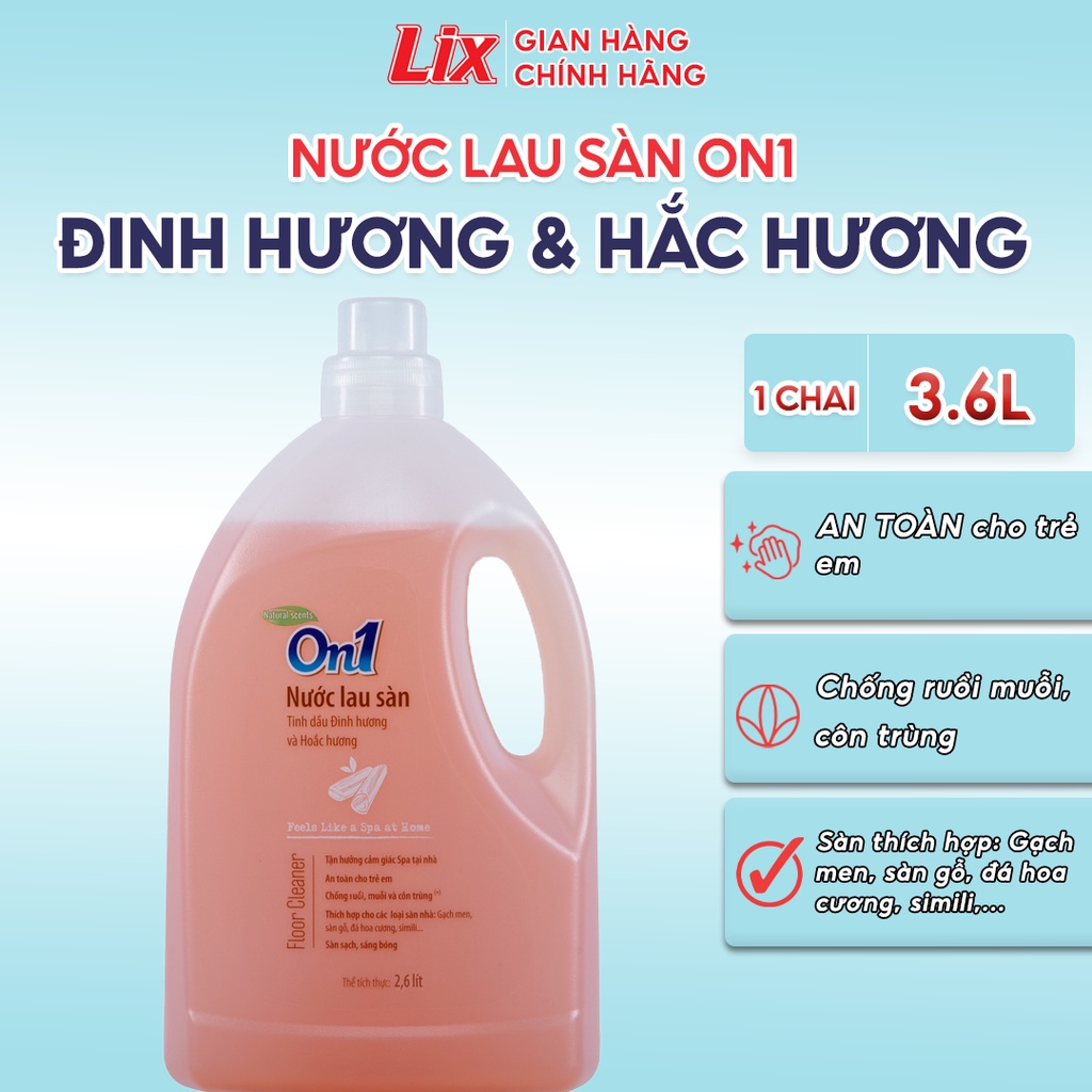 Ảnh Nước lau sàn On1 tinh dầu Đinh hương và Hoắc hương 3,6L LH301 - Sàn sạch, sáng bóng 1