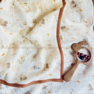 CHĂN XÔ MUSLIN ORGANIC 4 LỚP CAO CẤP CHO BÉ