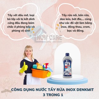 Nước tẩy rửa inox Denkmit 3 trong 1 chai 300ml
