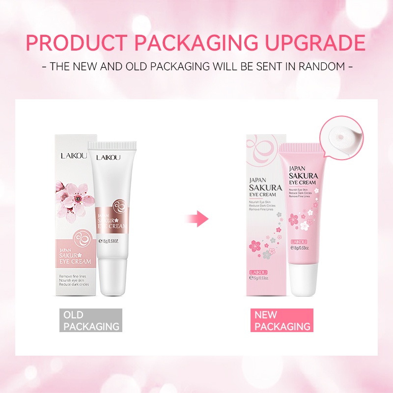 Ảnh Bộ Kem Dưỡng Da + Kem Dưỡng Da Mắt + Serum LAIKOU Chiết Xuất Hoa Anh Đào Chống Lão Hóa 2