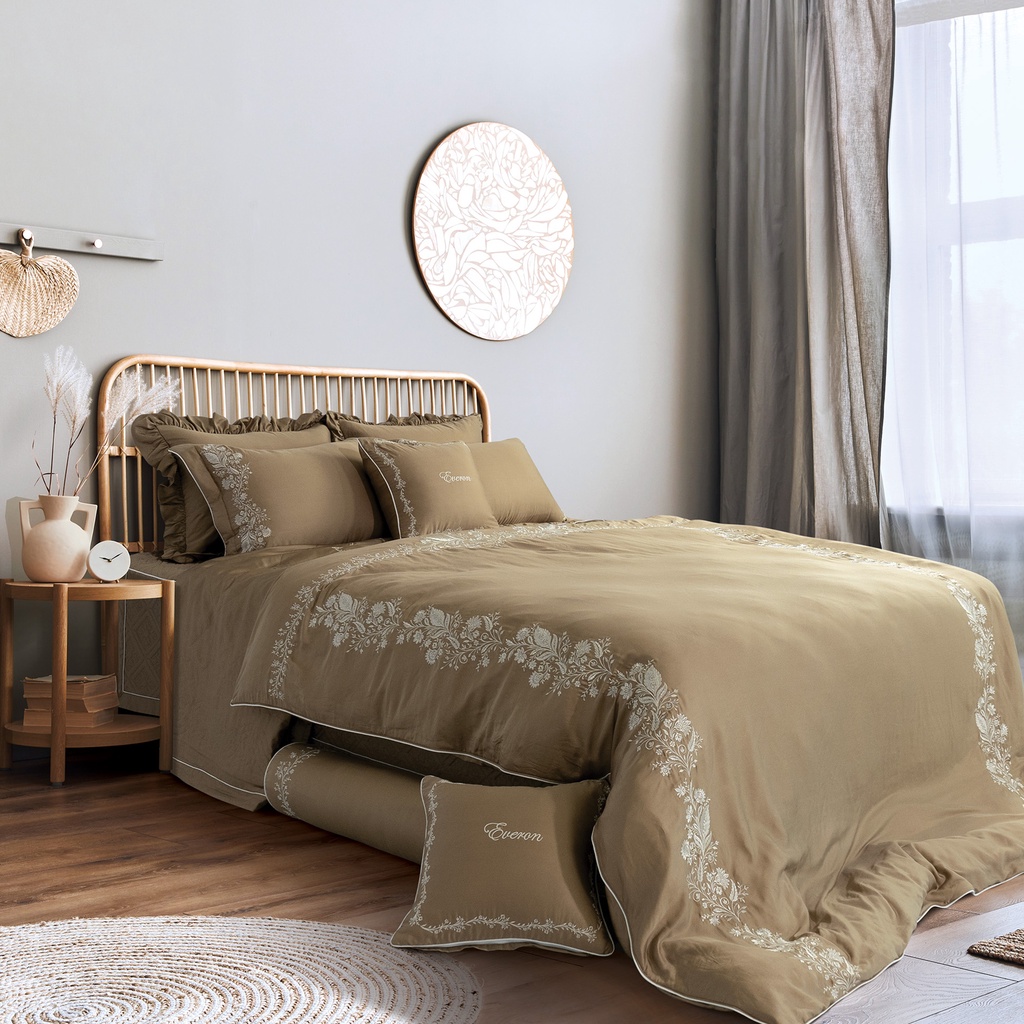 Chăn ga EVERON Tencel Hoa đ&aacute; EST23036 họa tiết th&ecirc;u sang trọng nhiều k&iacute;ch  thước | Shopee Việt Nam