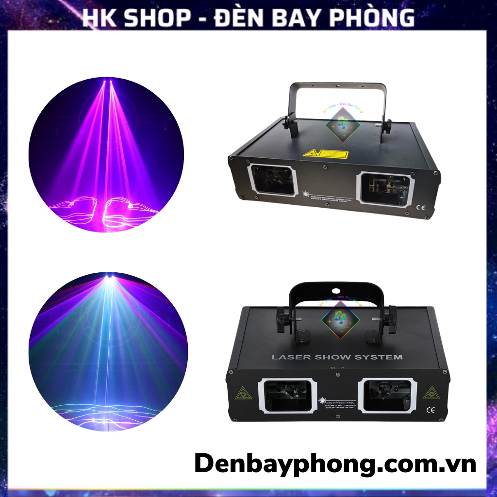 Đèn Chiếu Quét tia 2 cửa 7 màu  LED RGB Dùng cho quán bar , pub , karaoke