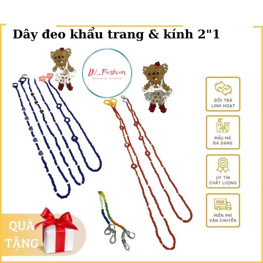 Dây Đeo Khẩu Trang / Đeo Kính chống thất lạc cho bé 2"1 - dây hạt cườm
