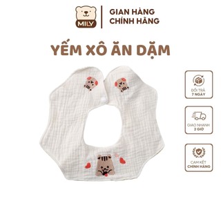 Yếm xô ăn dặm chính hãng Mily 2 mặt có thể thay đổi.