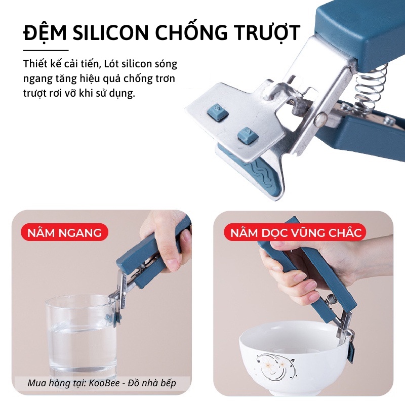 Bộ Dụng Cụ Gắp Bát Đĩa Chống Nóng KOOBEE – Kẹp Gắp, Găng Tay Silicon, Kẹp Nhấc Bát Chống Bỏng Cao Cấp (PKB40)