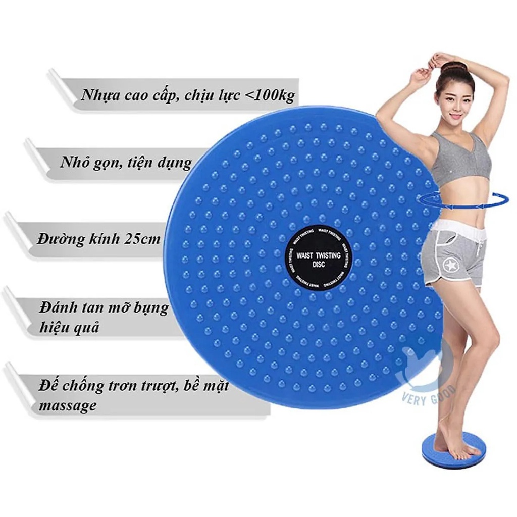Ảnh Đĩa xoay eo Toshiko 360 độ tập cơ bụng có hạt massage bàn chân 2