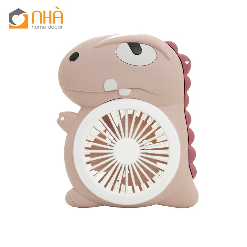 Quạt Mini Thiết kế hình Khủng Long có đèn và dây đeo tiện lợi