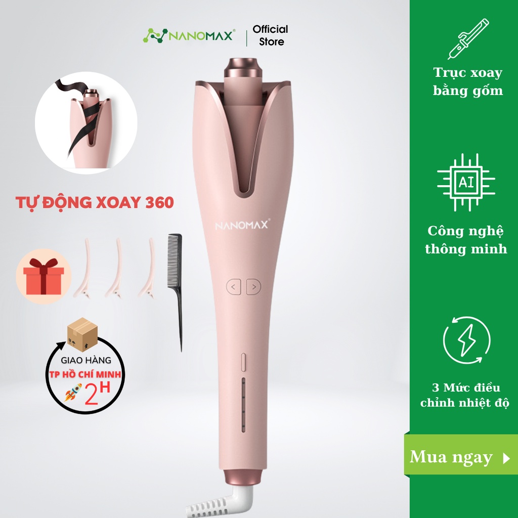 Ảnh Máy Uốn Tóc Tự Động Xoay 360 Độ Nanomax Xn-389, Thiết Kế Xoay 3 In 1 Dễ Dàng Tạo Kiểu - Bảo Hành 6 Tháng 1