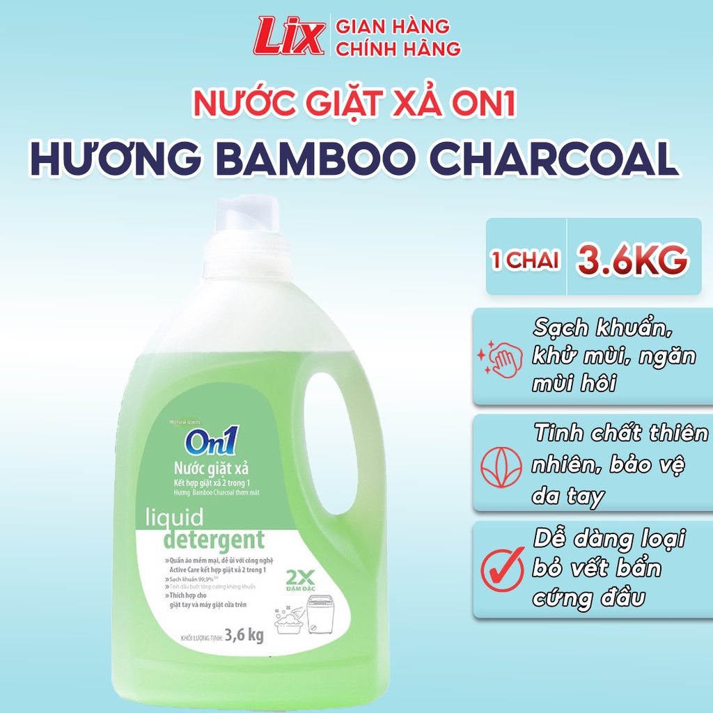 Ảnh Nước giặt xả On1 hương Bamboo Charcoal 3.6Kg sạch khuẩn, khử mùi, thơm lâu kết hợp giặt xả 2 trong 1 N6902 1