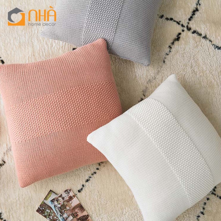 Vỏ Gối Tựa Lưng Sofa Đan Len Bắc Âu Cao Cấp Passion