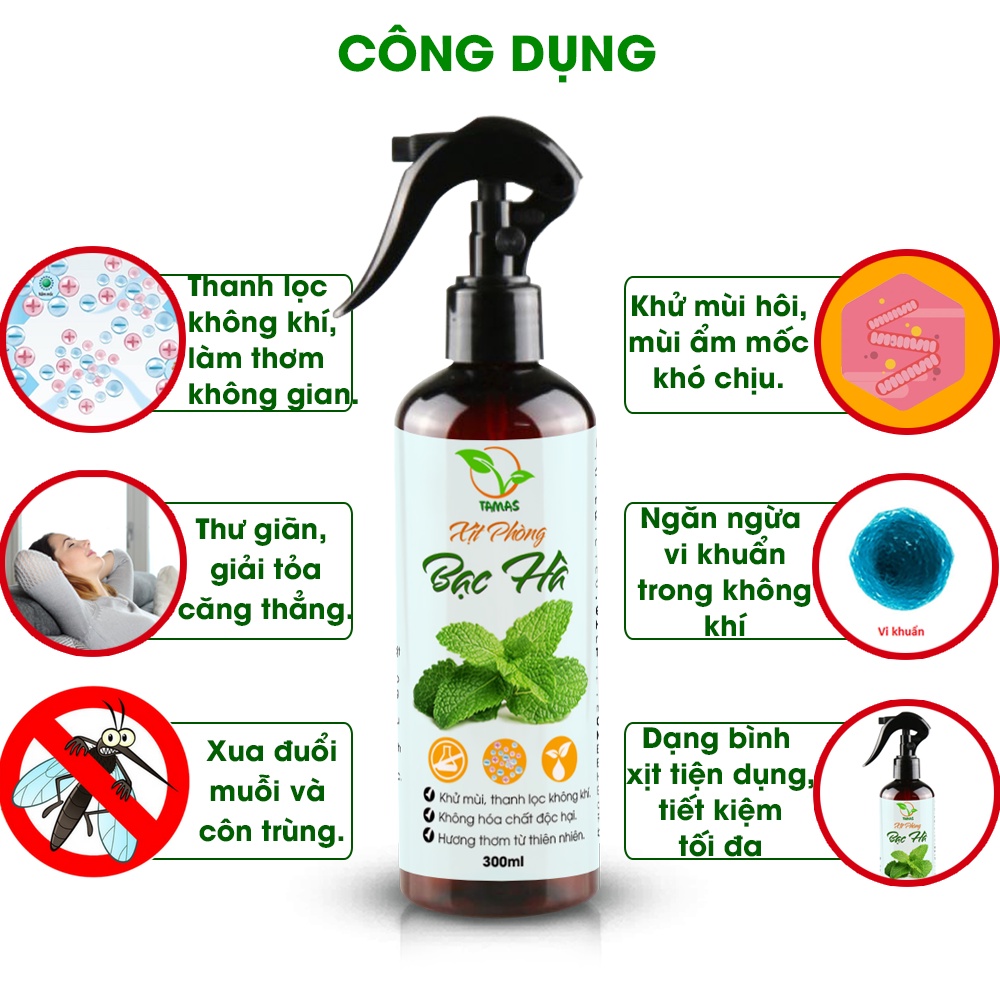 Ảnh Xịt thơm phòng TAMAS mix mùi (tự chọn mùi) hương Hoa Bưởi, Sả Chanh, Quế, Bạc Hà,...chai 300ml, thơm phòng, đuổi muỗi. 3
