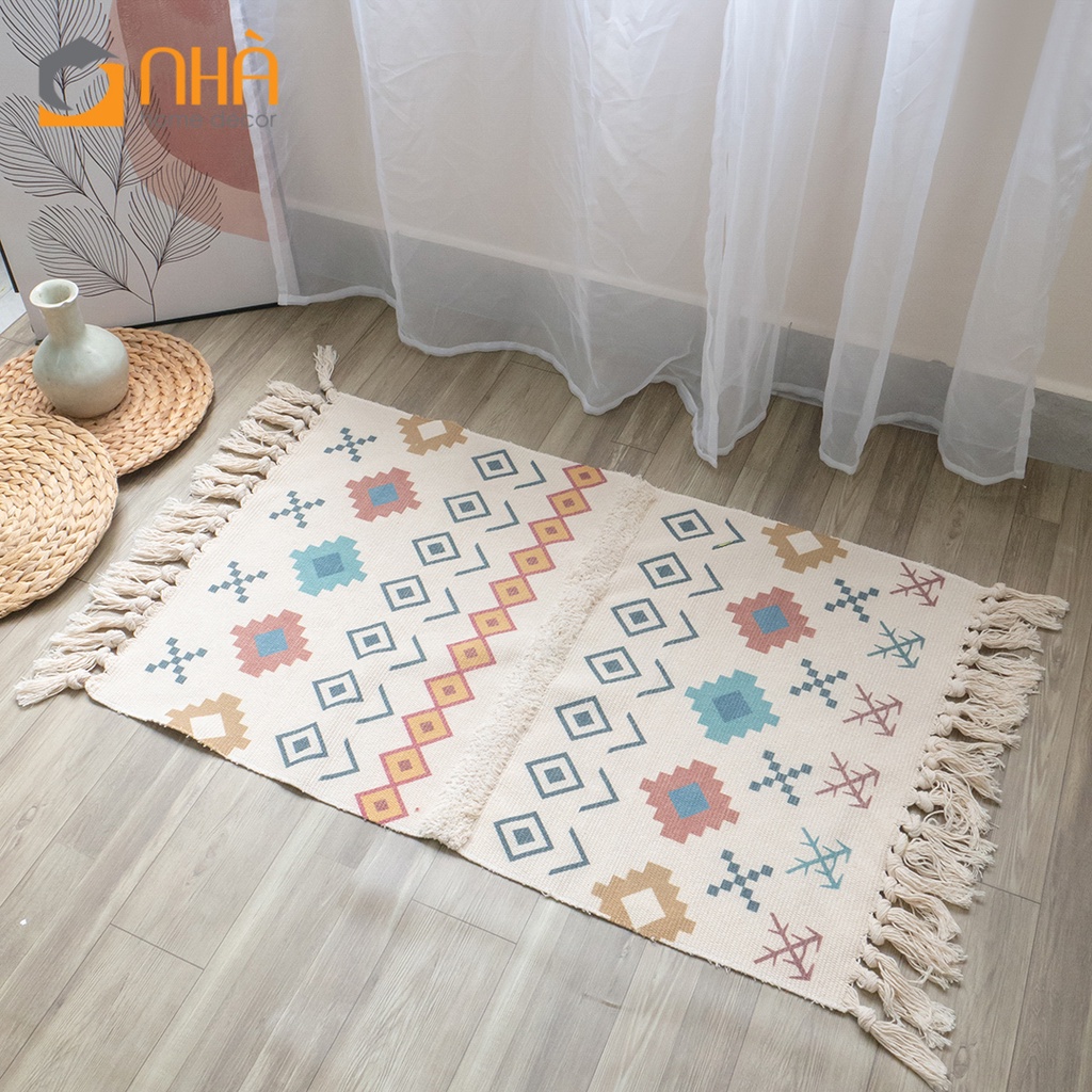 Thảm Trải Sàn Canvas Phong cách Bắc Âu Hiện Đại kích thước 60x90cm