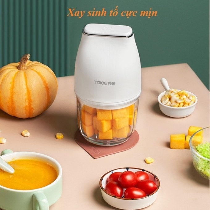 Ảnh Máy xay ăn dặm, tỏi ớt, rau củ quả đa năng YOICE 300ml, 3 lưỡi dao sắc bén giúp thực phẩm nhanh nhuyễn [HÀNG CHÍNH HÃNG] 4