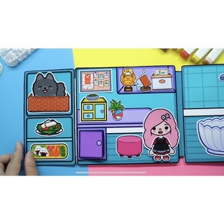 Ngôi nhà màu xanh của Toca - búp bê giấy