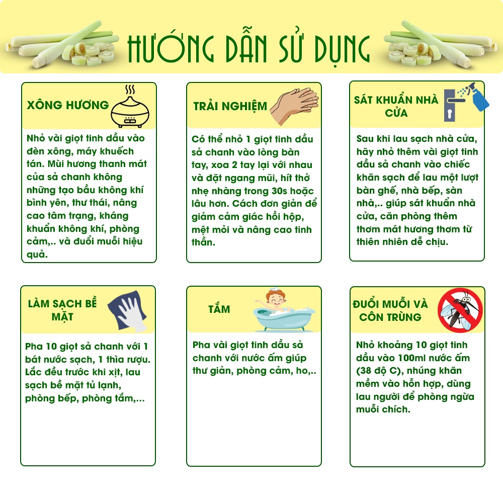 Ảnh Tinh dầu sả chanh nguyên chất TAMAS 10ml, tinh dầu xông phòng, khử mùi, khử khuẩn, cam kết nguyên chất không pha loãng. 3