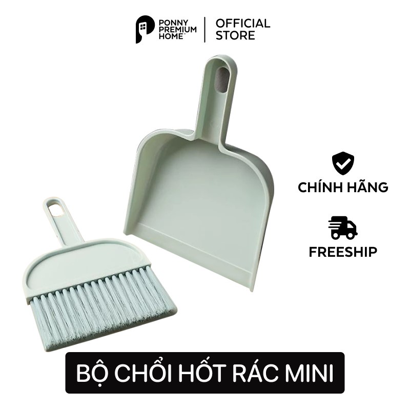 Bộ chổi quét bụi và ki hốt rác mini tiện dụng Ponny Premium Home phù ...