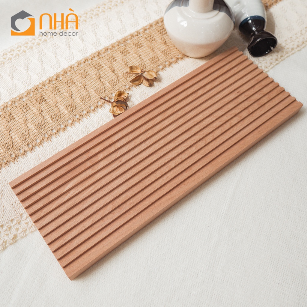 Khay Dĩa Gỗ Sồi Để Bánh Mì Trang Trí Đạo Cụ Chụp Ảnh Kiểu Gợn Sóng